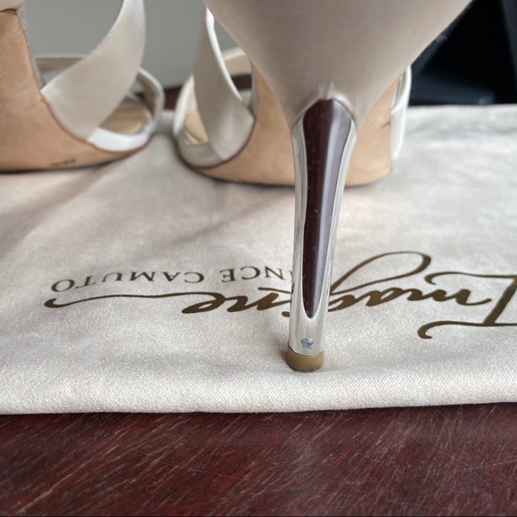 Imagine Vince Camuto Pascal White Satin Heels, 8.5 - Picture 4 of 7